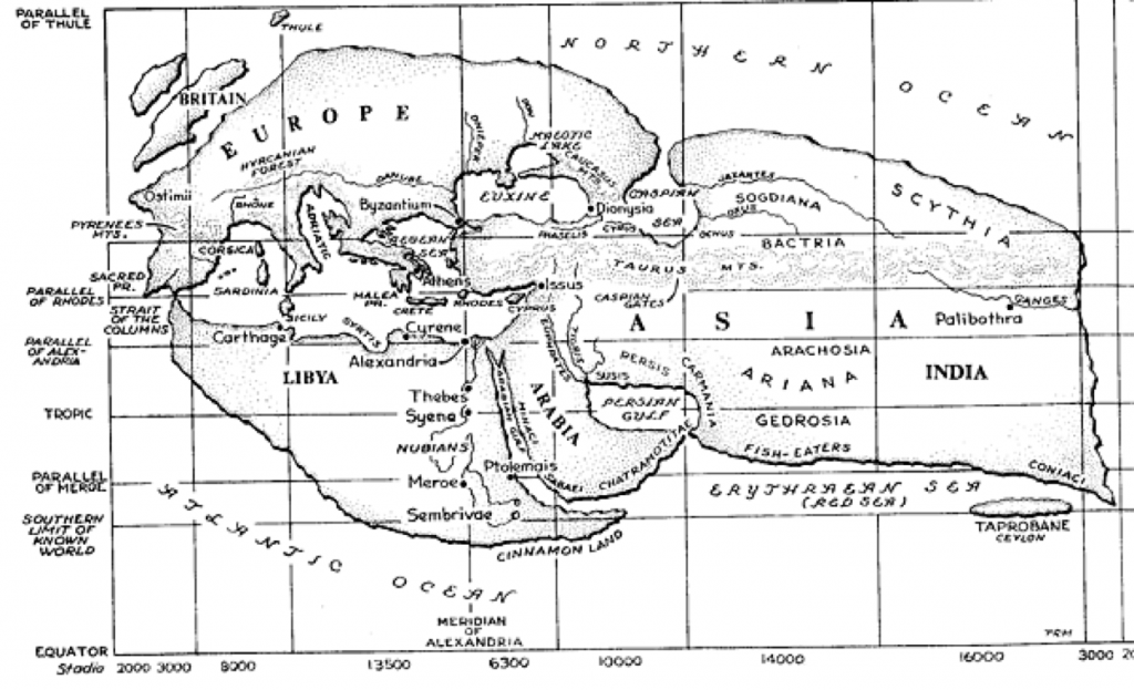 Strabos World Map 64 Bc Indian Ocean 6448